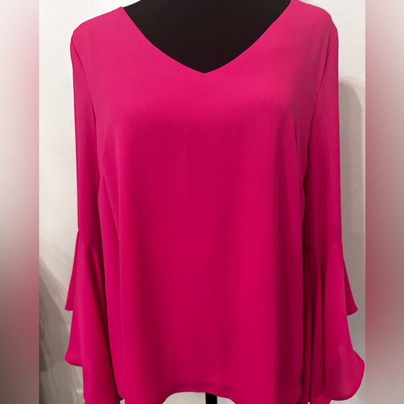 Joseph Ribkoff Hot Pink Ruffle‎ Sleeve Blouse Size 6 - Picture 12 of 15